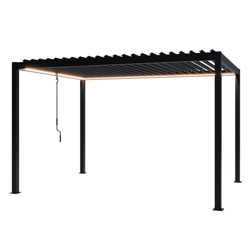 Pergola ogrodowa tarasowa aluminiowa NORDVIC Skyline LED Light 3 x 4 m Antracyt